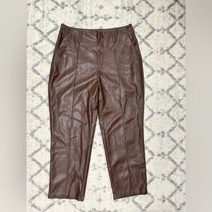 Marc New York faux leather capri trouser pants brown women’s 6